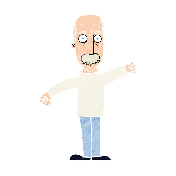 Dibujos animados viejo enojado — Vector de stock