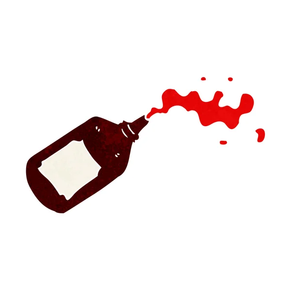 Cartoon spuitende bloed fles — Stockvector