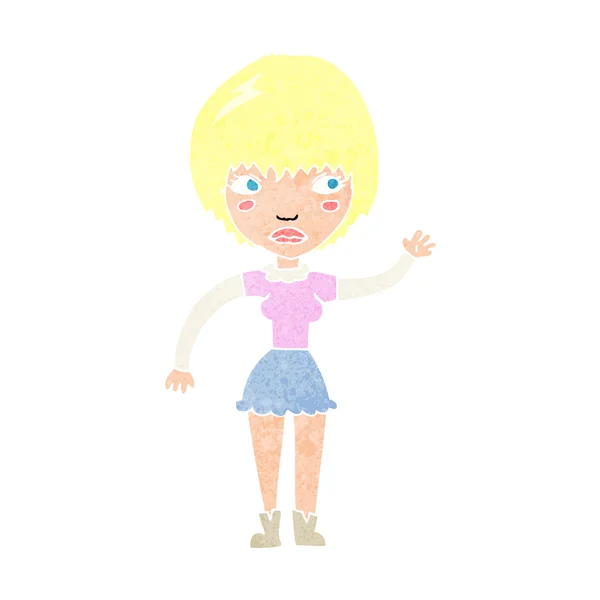 Cartoon wuivende vrouw — Stockvector