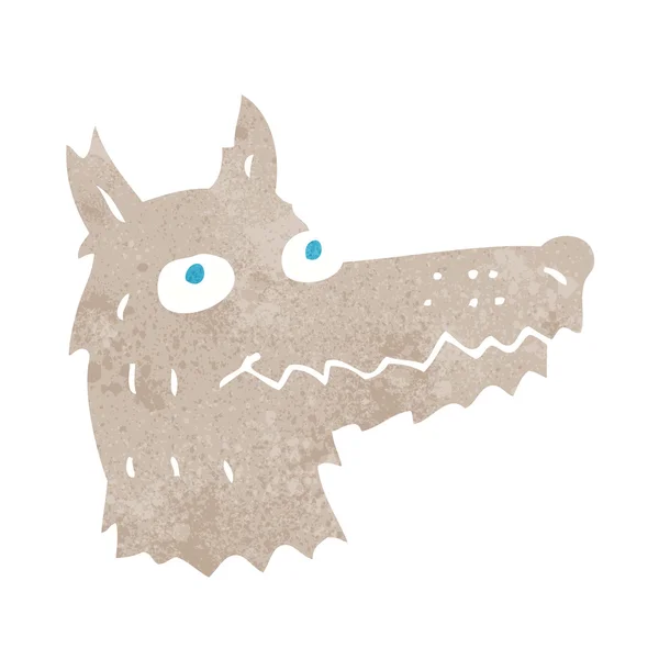 Cabeza de lobo de dibujos animados — Vector de stock