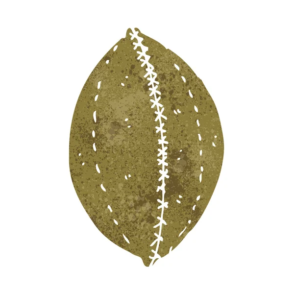 Dessin animé vieux football en cuir — Image vectorielle