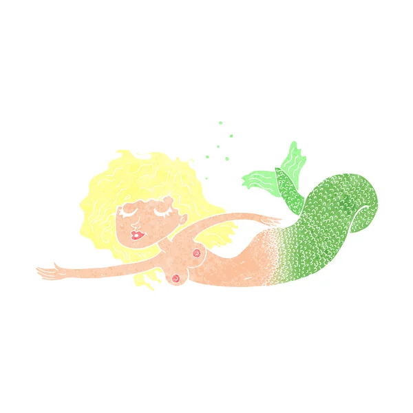 Cartoon topless mermaid — Stock Vector