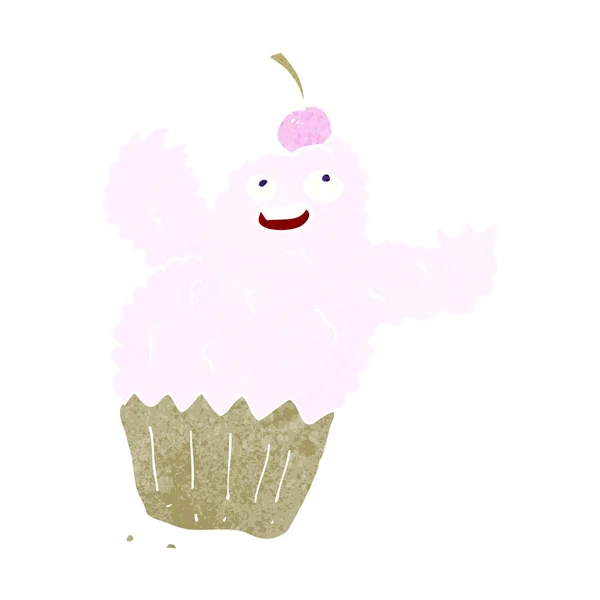 Monstro cupcake desenhos animados — Vetor de Stock