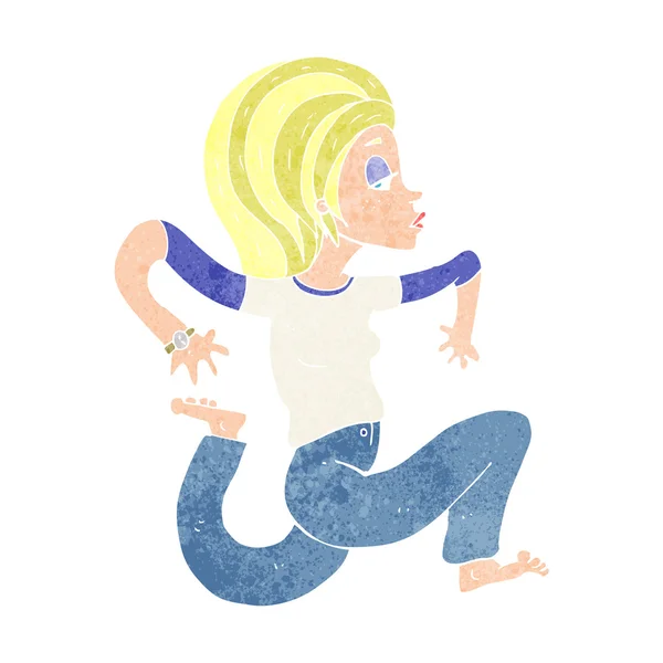 Cartoon woman running — Stock Vector
