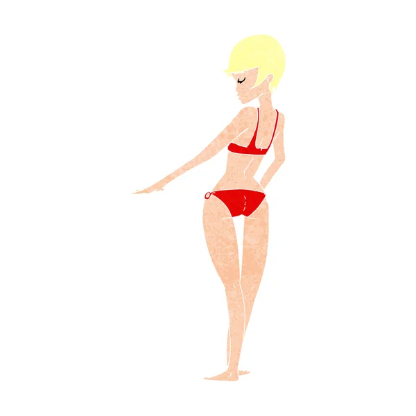 Cartoon bikini vrouw — Stockvector