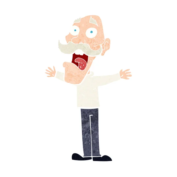 Cartoon stressed old man — Stock Vector