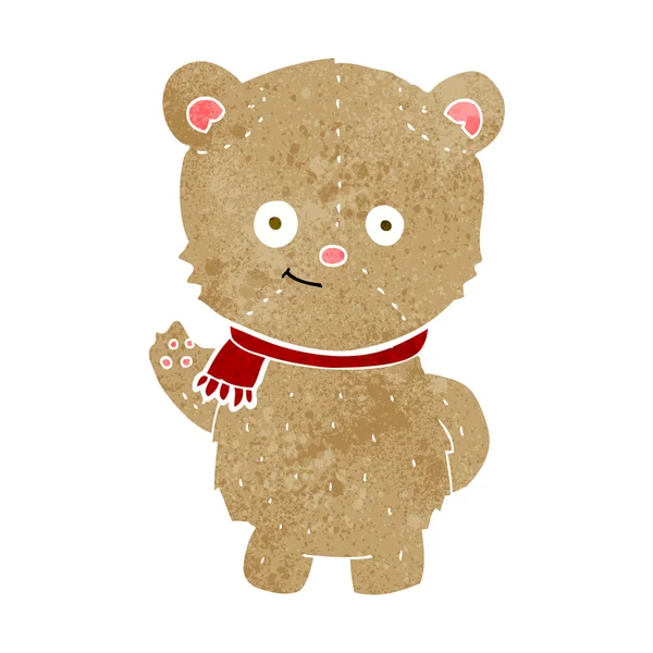 Cartoon zwaaien teddy bear — Stockvector