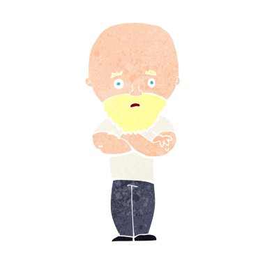 Çizgi film sakallı kel adamı şok etti.