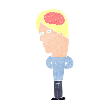 Büyük beyinli çizgi film adamı.