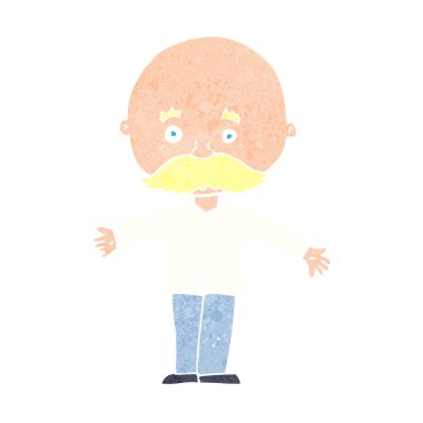 açık kollu kel bir adam.