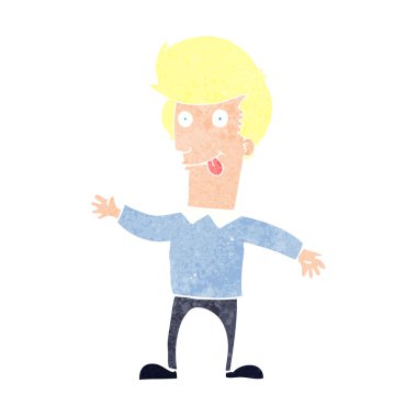 Çizgi filmci dilini çıkartıyor.