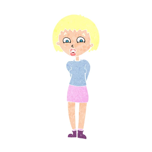 Cartoon verrast vrouw — Stockvector