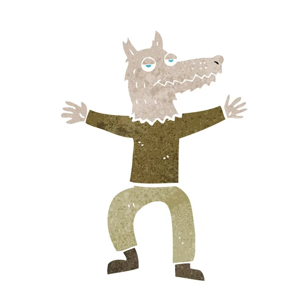 Dessin animé loup homme — Image vectorielle