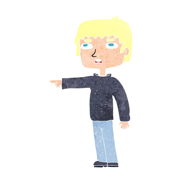 Dessin animé garçon pointant — Image vectorielle
