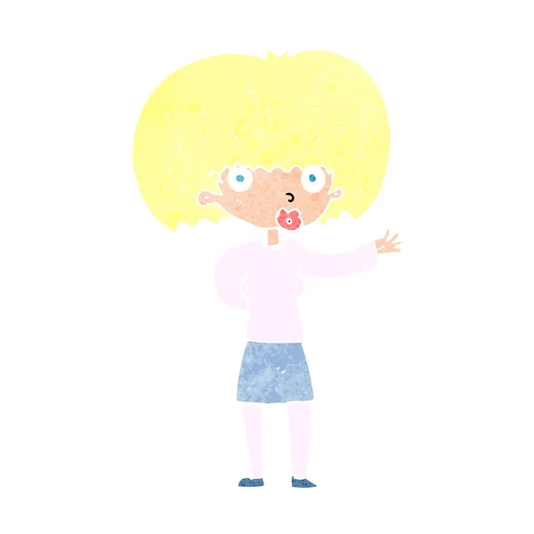 Mujer de dibujos animados gesto — Vector de stock