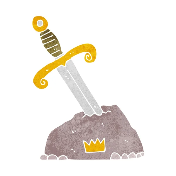 Cartoon zwaard in de steen — Stockvector