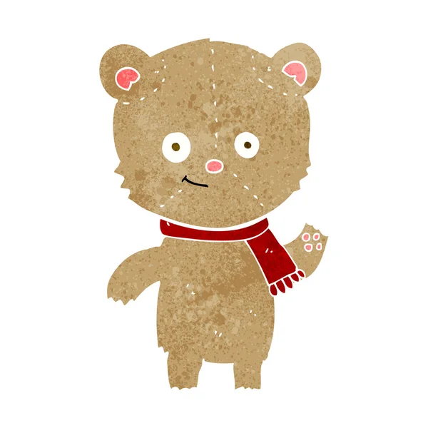 Teddy bear sallayarak cartoon — Stok Vektör