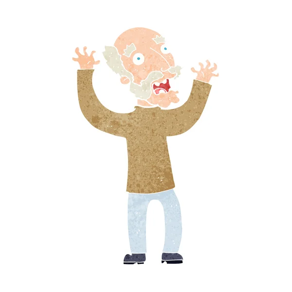 Cartoon terrified old man — Stock Vector