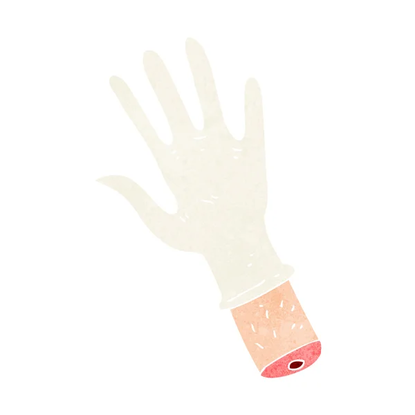 Мультяшная рука с медицинской перчаткой — стоковый вектор