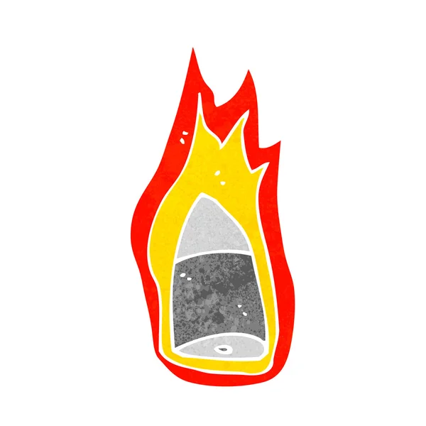 Cartoon flaming bullet — Stock Vector