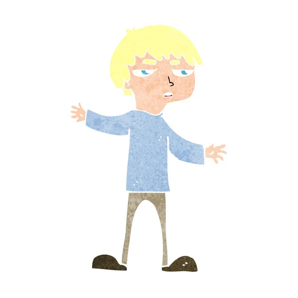 Cartoon boos jongen — Stockvector