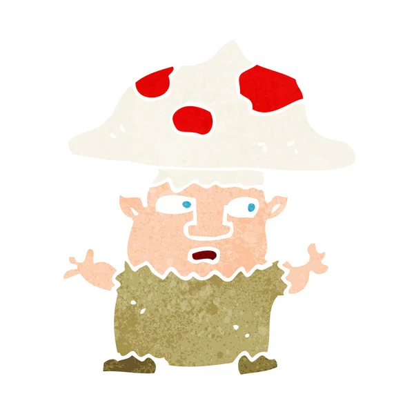 Cartoon little mushroom man — Stock Vector