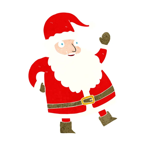 Funny waving santa claus cartoon — Stock Vector