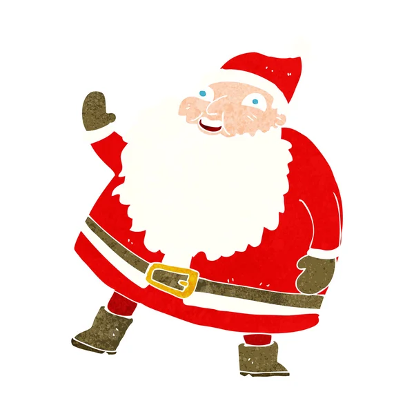 Legrační mávání Santa Claus karikatura — Stockový vektor