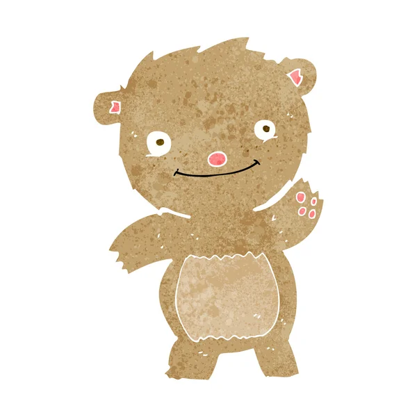 挥舞着玩具熊的卡通 — 图库矢量图片