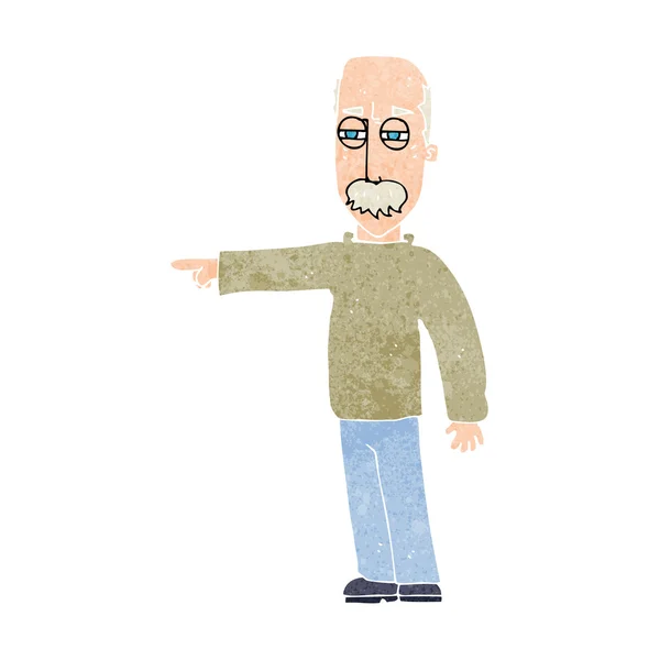 Cartoon old man gesturing Get Out! — Stock Vector