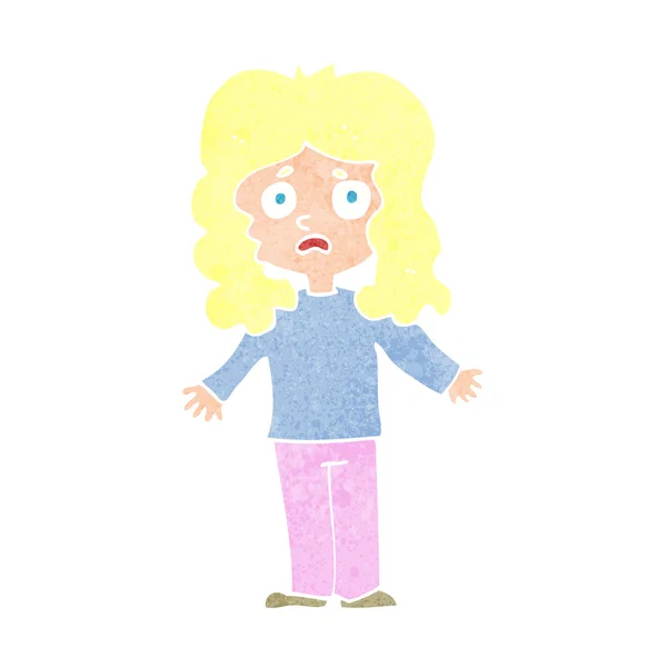 Cartoon bezorgd vrouw — Stockvector