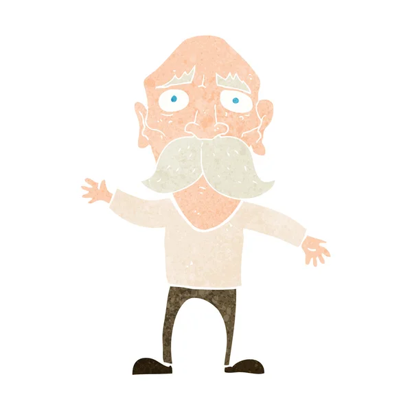 Cartoon bezorgd oude man — Stockvector