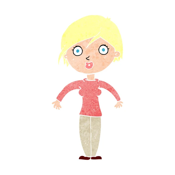 Cartoon surprised woman — Stock Vector