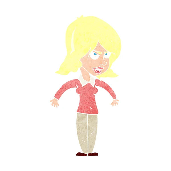 Cartoon gemiddelde vrouw — Stockvector