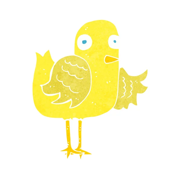 Kreslený pták mává křídlem — Stockový vektor