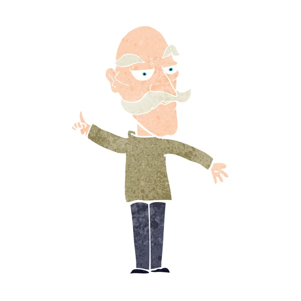Dessin animé vieil homme racontant l'histoire — Image vectorielle