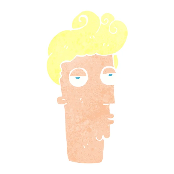 Cartoon bored man 's face — стоковый вектор
