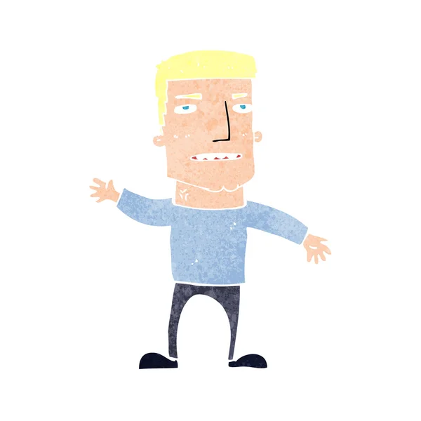 Cartoon waving stressed man — Stock Vector