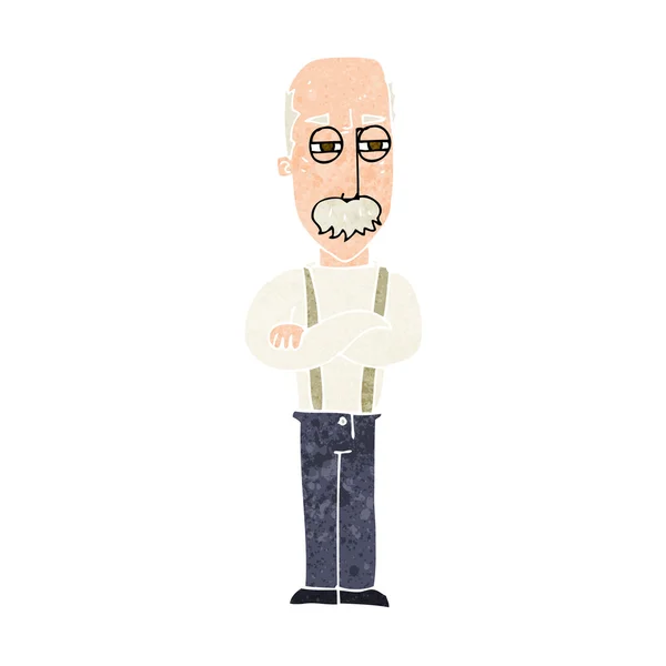 Cartoon annoyed old man — Stock Vector