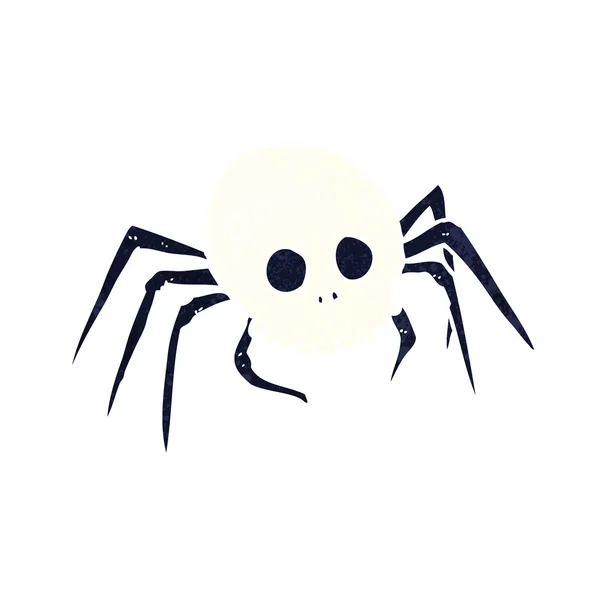 Cartoon spooky halloween skull spider — Stock Vector