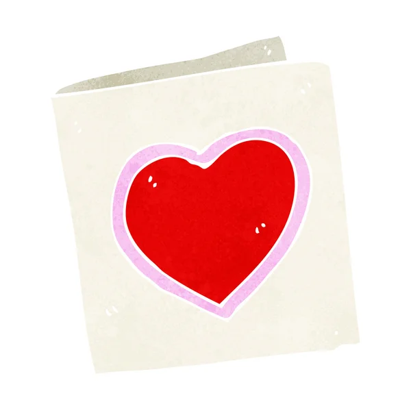 Tarjeta de corazón de amor de dibujos animados — Vector de stock