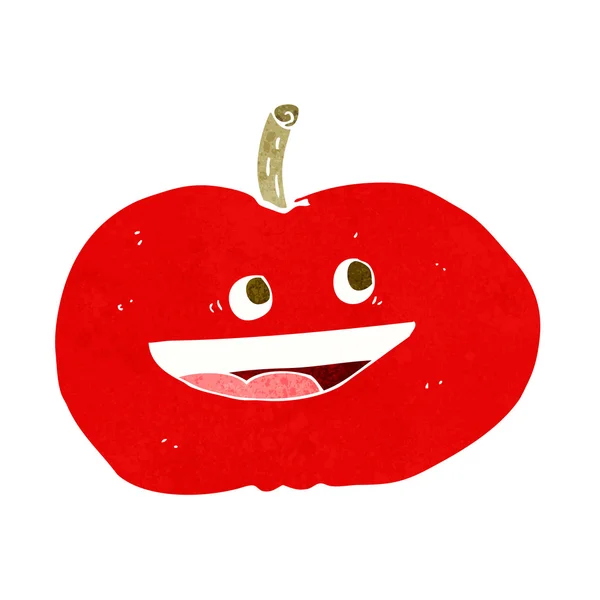 Dibujos animados manzana feliz — Vector de stock