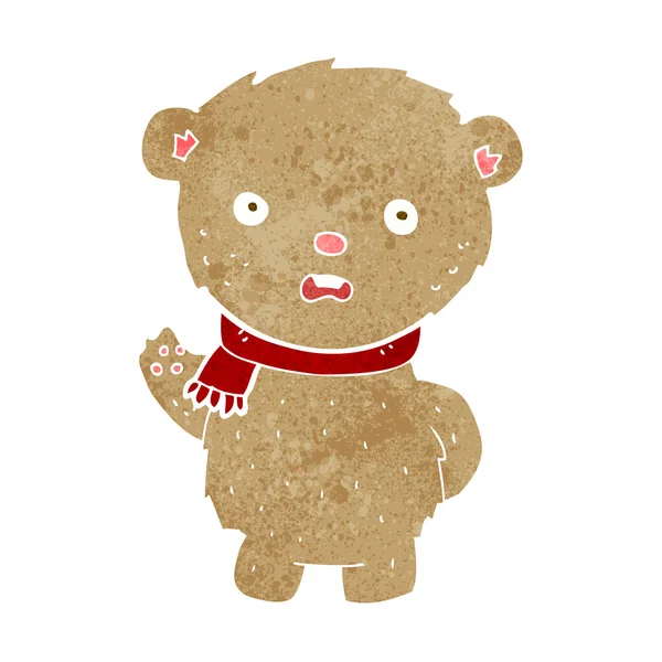 Cartoon teddy bear wearing scarf — Stock Vector