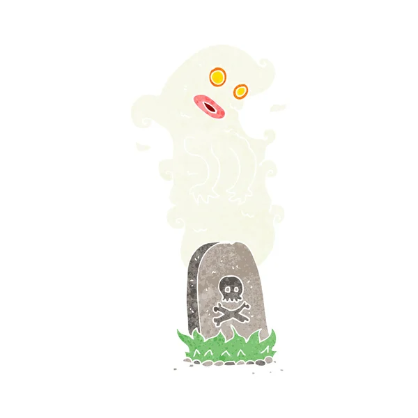 Мультяшный призрак восстал из могилы — стоковый вектор