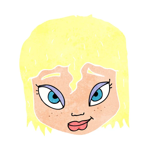 Cara femenina de dibujos animados — Vector de stock