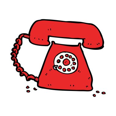 karikatür retro telefon