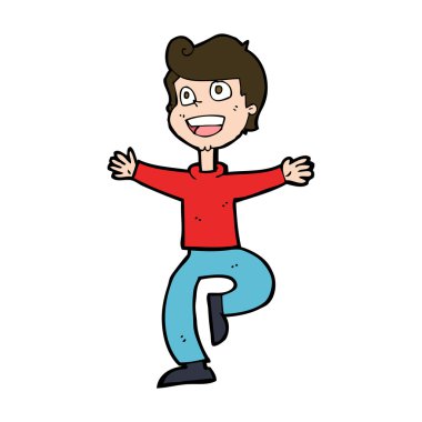 çizgi film heyecanlı çocuk