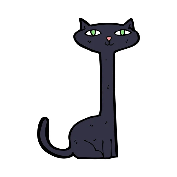 Cartoon zwarte kat — Stockvector