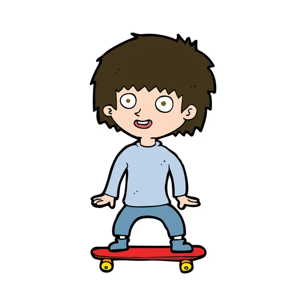 Dessin animé garçon sur skateboard — Image vectorielle