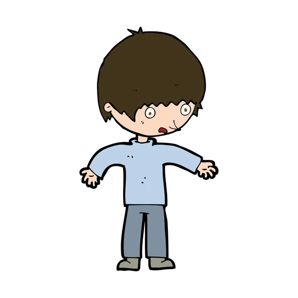 Cartoon confused boy — Stock Vector